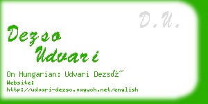 dezso udvari business card